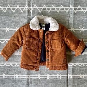 Baby Boys Brown Corduroy Fleece Collared Jacket LITTLE ME 12 months